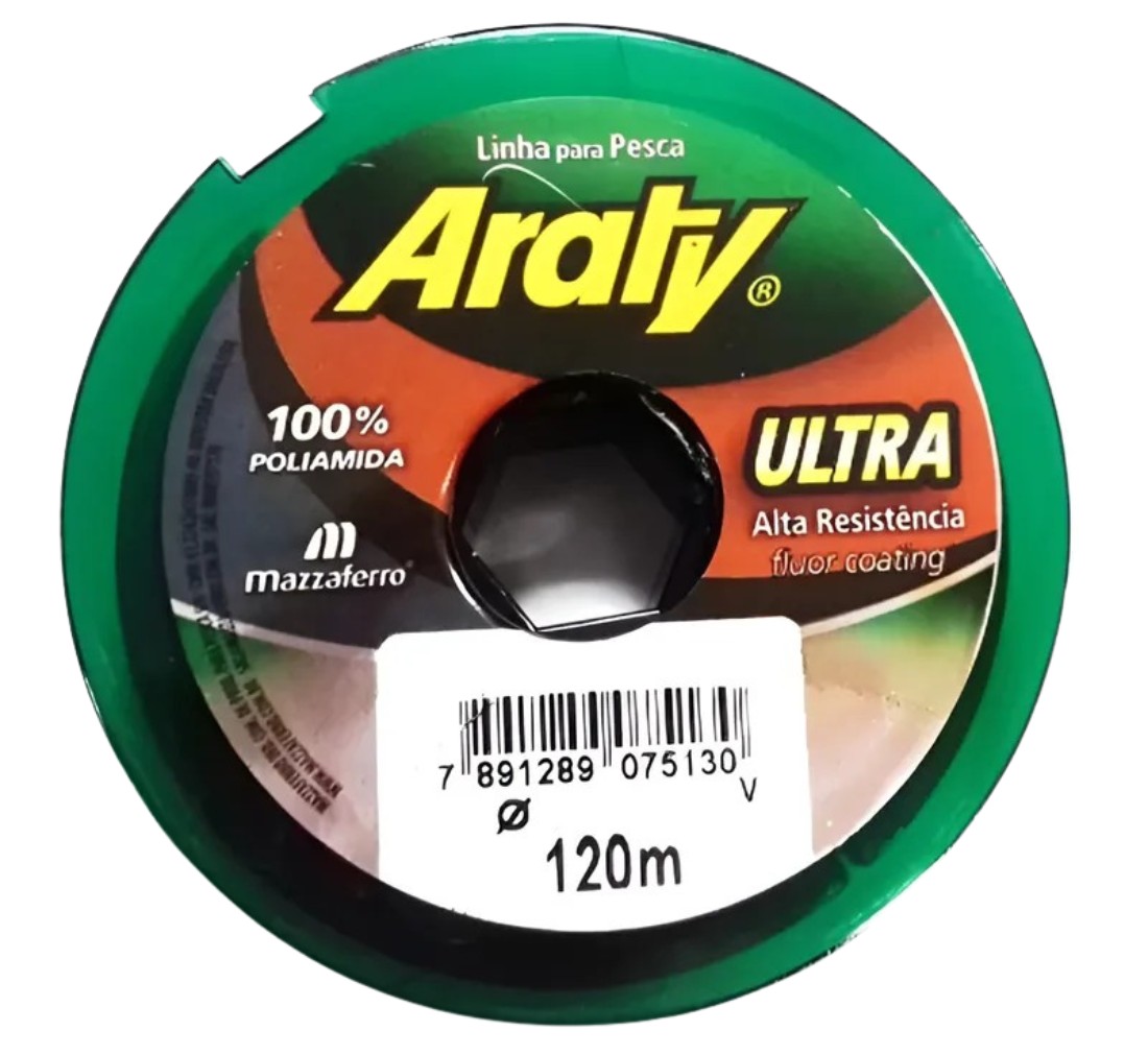 Linha De Pesca Monofilamento Araty Ultra Prateada Ø 0,30 mm